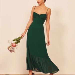 Reformation Emersyn Maxi Dress in Emerald Green NWT